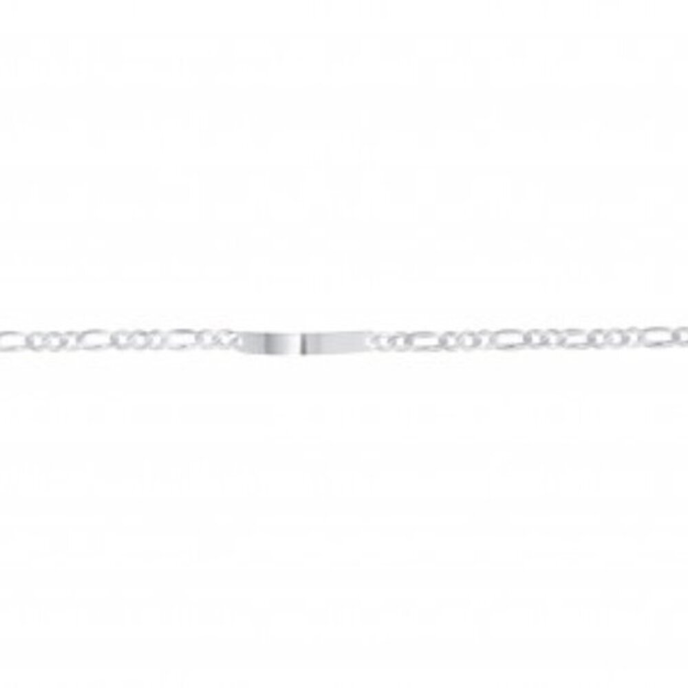 WOMEN 925 SILVER FIGARO CHAIN ID BRACELET 7" INCHES